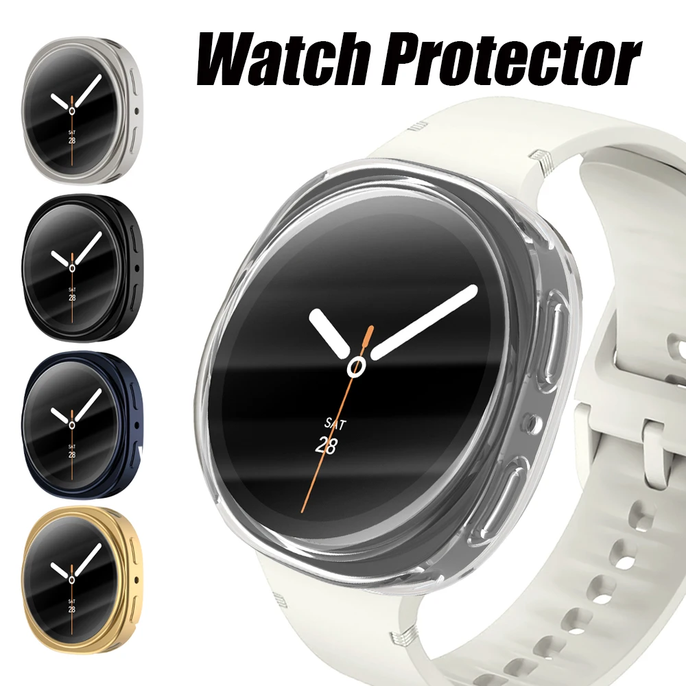 Фото Защитная пленка для экрана Samsung Galaxy watch 8, чехол 44 мм, 40 мм, аксессуары, ремешок, мягкий бампер из ТПУ, противоударный чехол Galaxy watch8, чехол №1