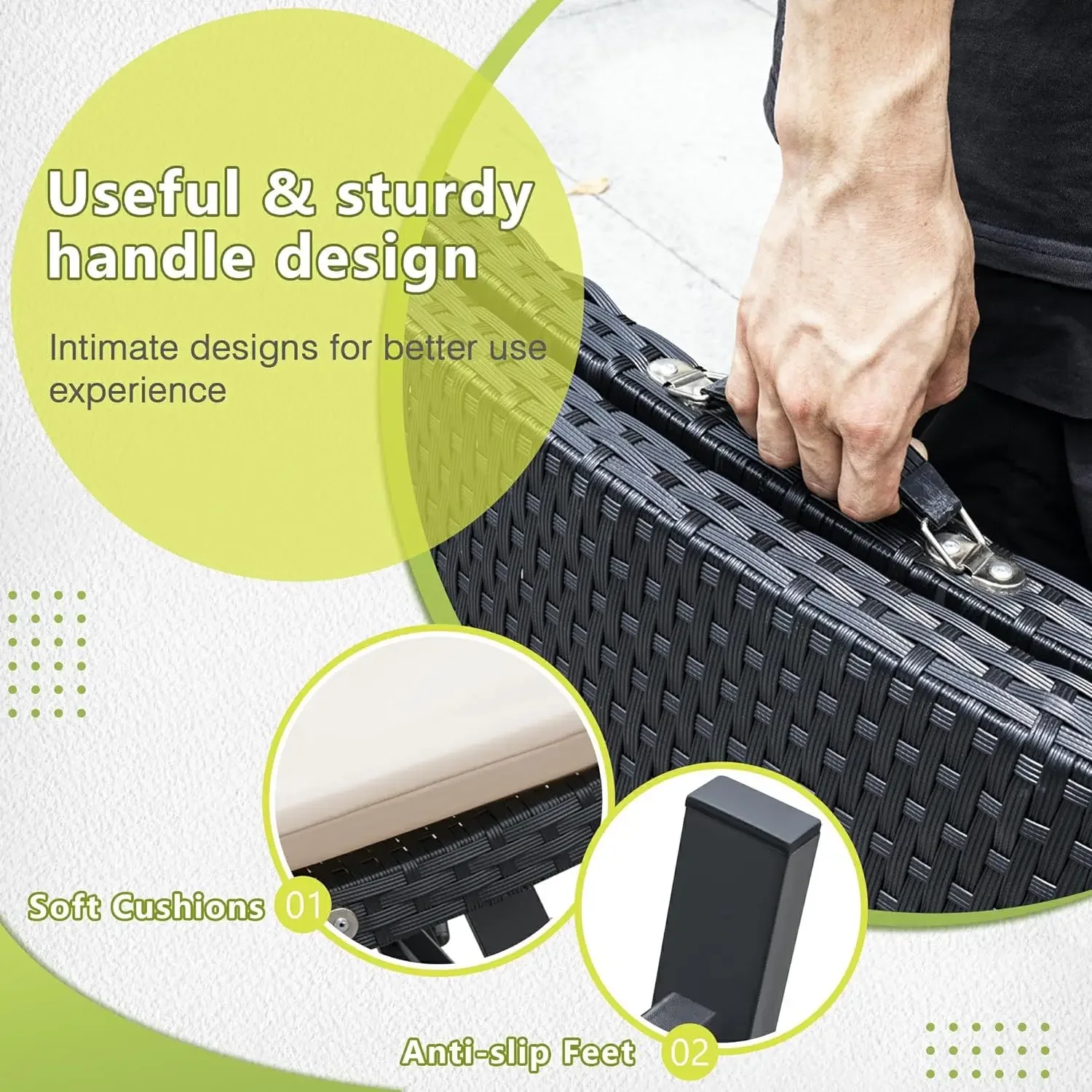 3 шт. шезлонг для патио с подушками нерегулируемый современный уличный набор