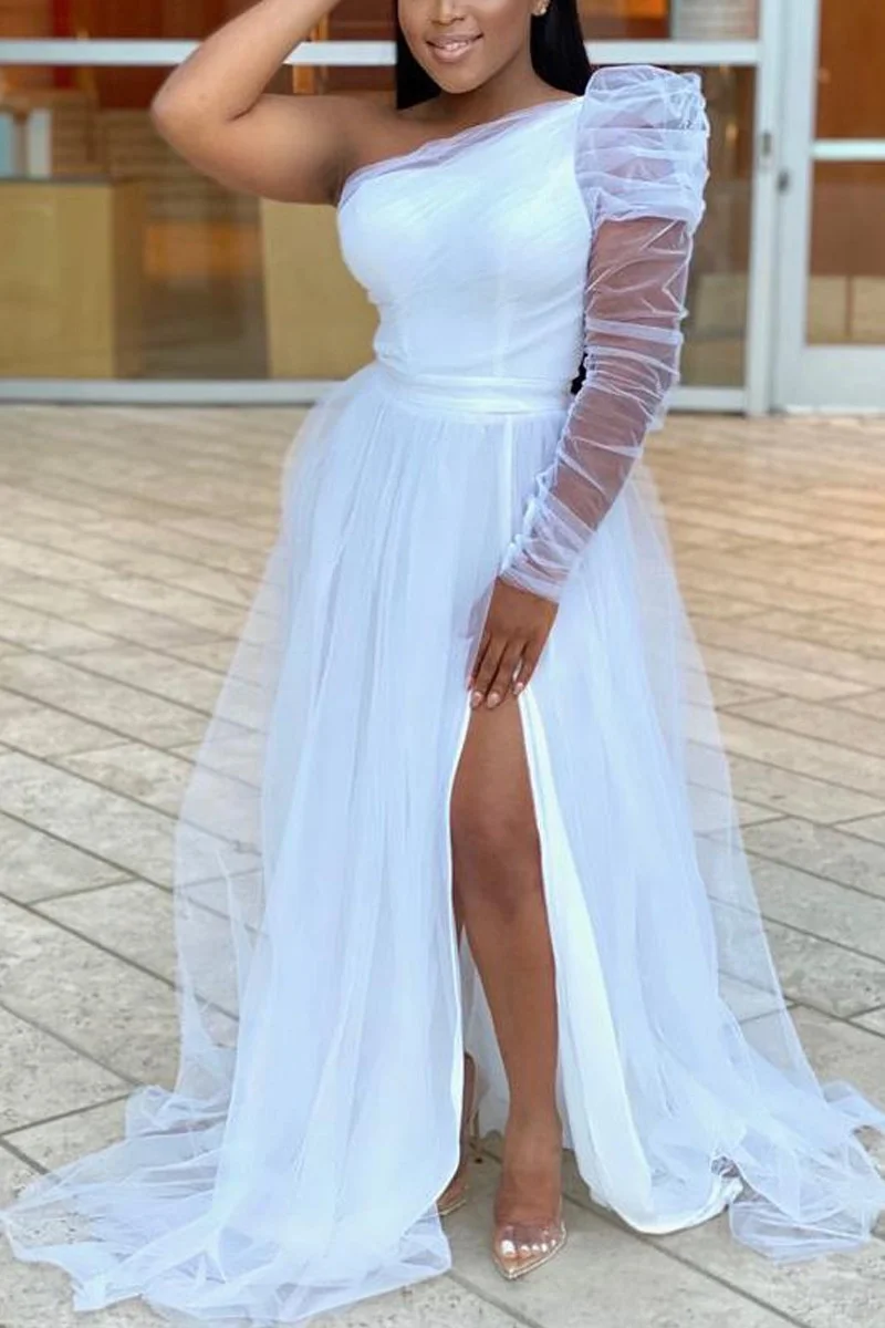 

2022 New Loose Large Swing Mesh Fashion Dress Elegant Commuter Large Women's Dress Dresses Female Floor Length