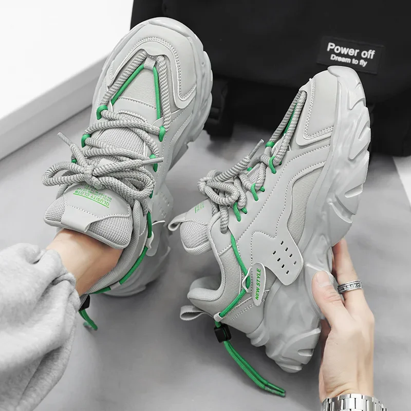 Кроссовки мужские на шнуровке дышащие повседневная обувь для бега удобная