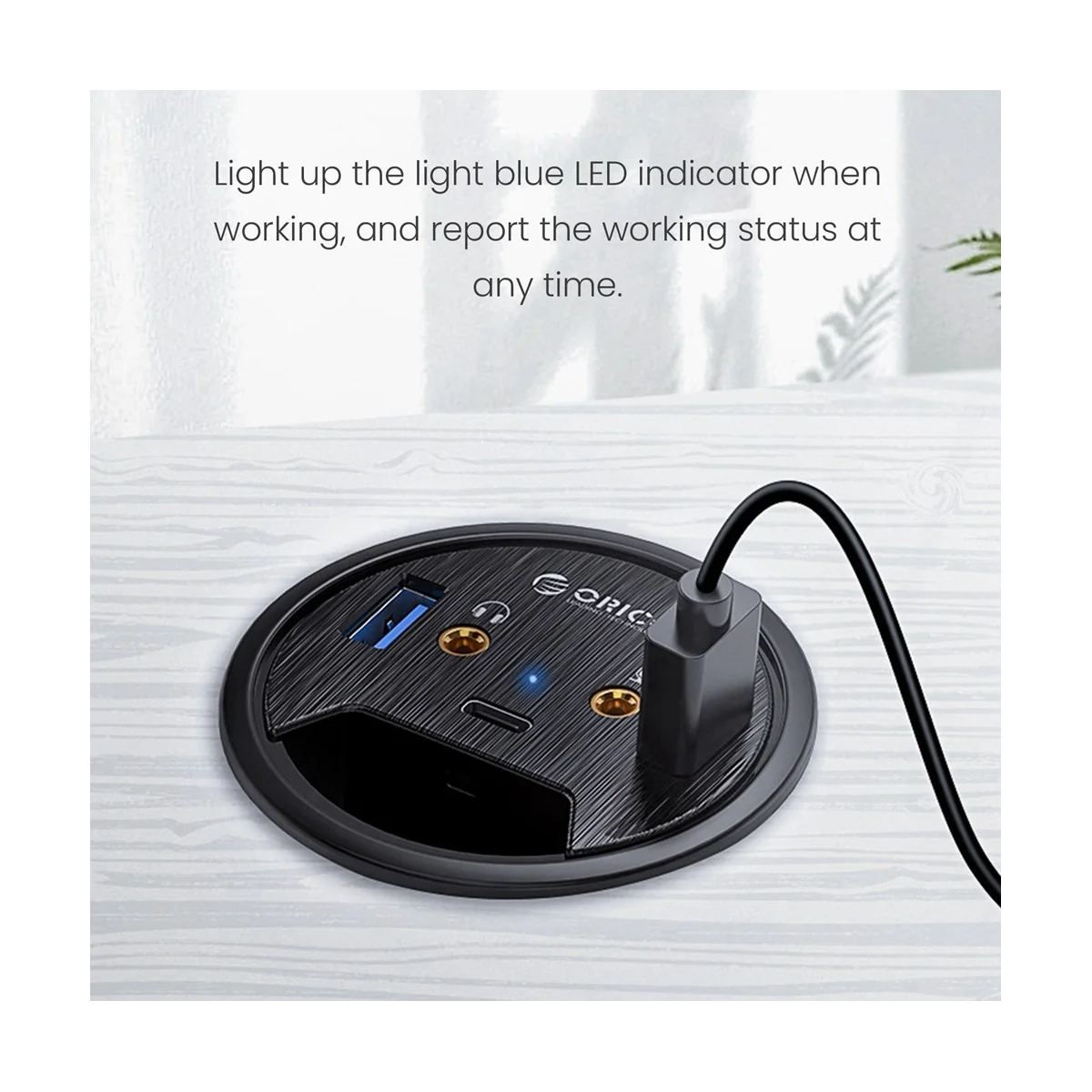 

ORICO Desktop Grommet USB 3.0 HUB Type C Headphone Microphone Adapter