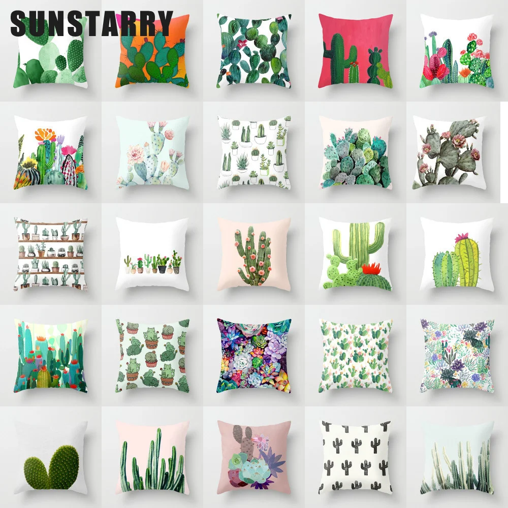

Nordic Style Ins Fresh Pillow Cover Cushion Cover Modern Lumbar Plants Green Plants Sofa Throw Pillowcase Funda Cojín Cojines
