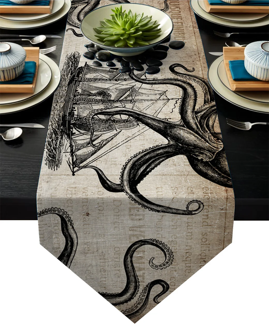 Настольная дорожка s современные газетные скатерти с осьминогом вечерние
