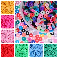 300pcsbag 0 24inch6mm flat round polymer clay beads loose spacer slice boho beads for jewelry making diy handmade accessories