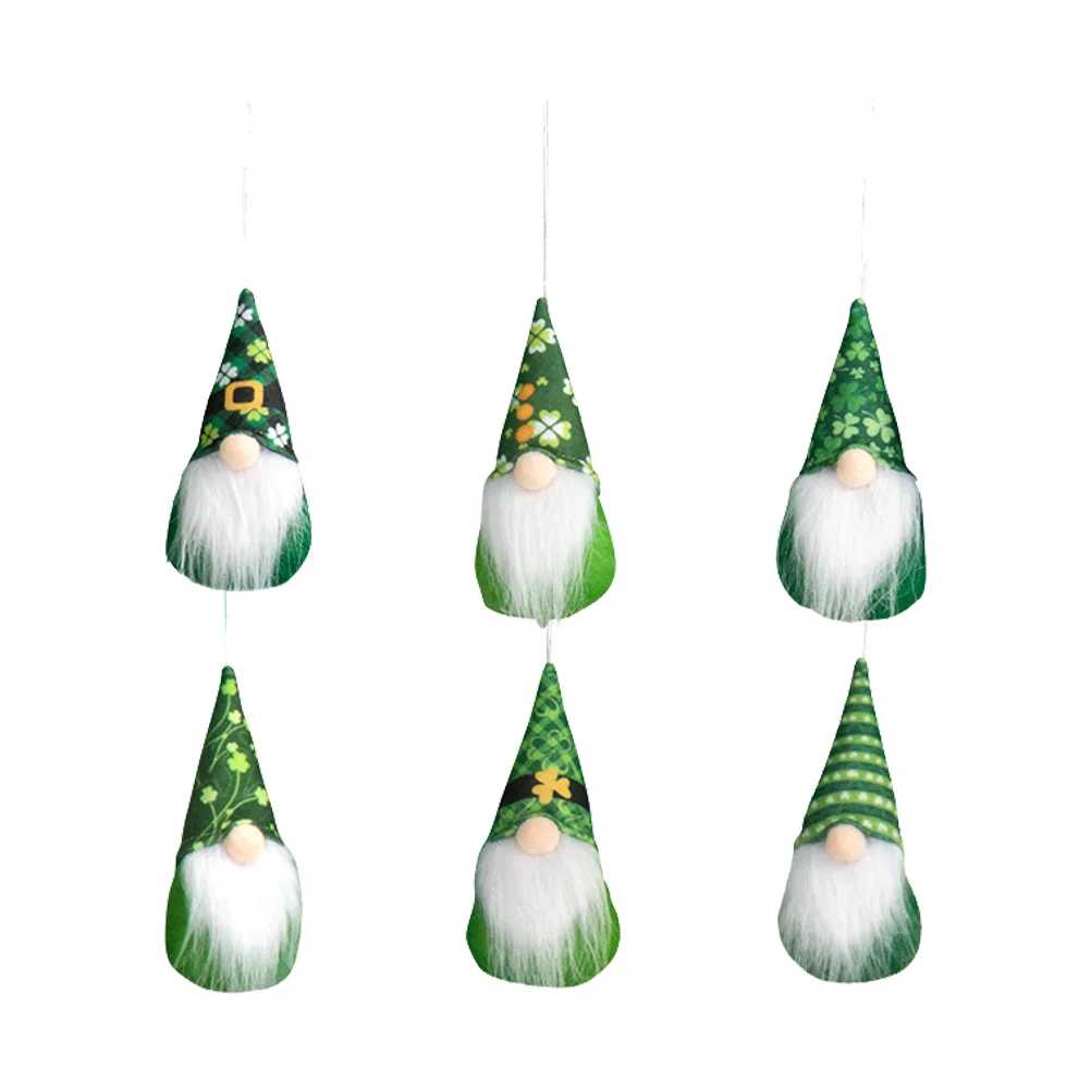 

6Pcs St. Patrick's Day Gnome Doll Pendants Festival Gnome Decors Hanging Decors