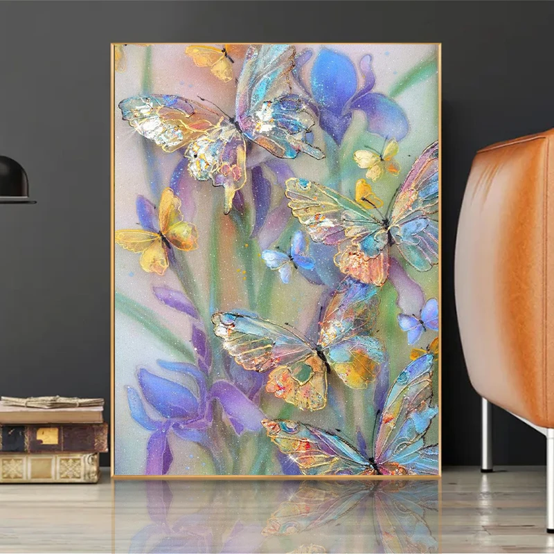 

5D алмазная живопись, бабочки, алмазная вышивка, бабочки, Linger In Tthe цветы, Алмазная мозаика «сделай сам», украшение для дома