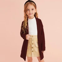 autumn cardigan for girls baby sweater solid color coat long sleeve clothes knitwear tops for kids jackets cotton clothing 2022