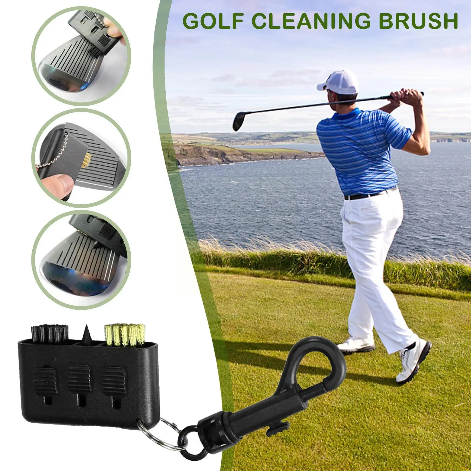 

Golf supplies 3-in-1 Golf Club Groove Putter Wedge Golfer Cleaning Ball Cleaner Shoes Brush M9I5
