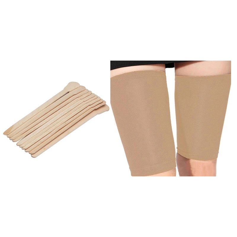 

10Pcs Wooden Wax Spatula Tongue Bamboo Sticks Hair Removal Cream Stick & 2Pcs Beauty Women Shaper Weight Loss Thin Arm