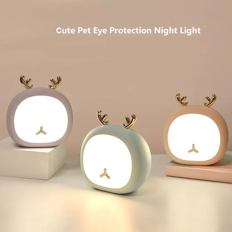 

Youpin Cute Pet Night Light Deer Bunny Nursery Night Lamp for Kid Baby Stepless Touch USB Rechargeable Table Lamp Desk Lamp New