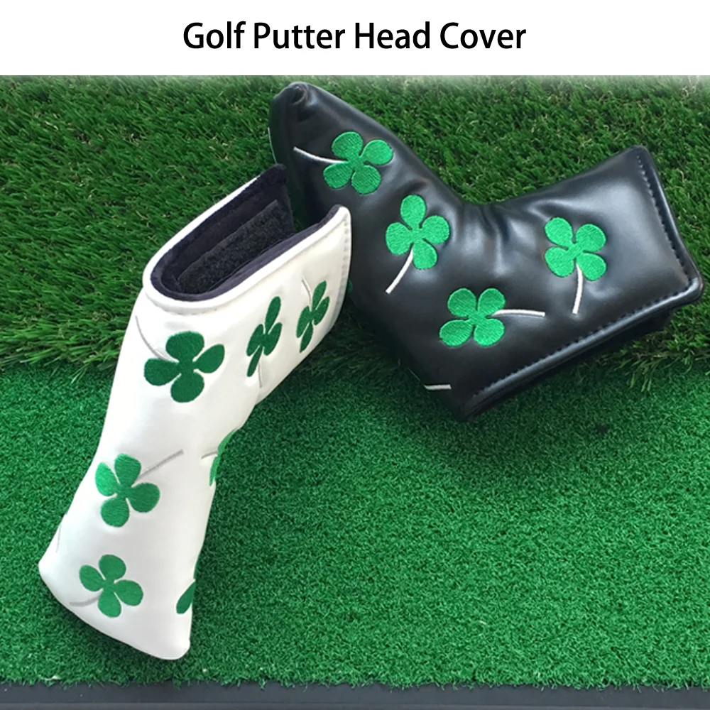 GLOOF White зеленый трилистник Lucky Clover Putter Head Cover Four Leaf Headcover |
