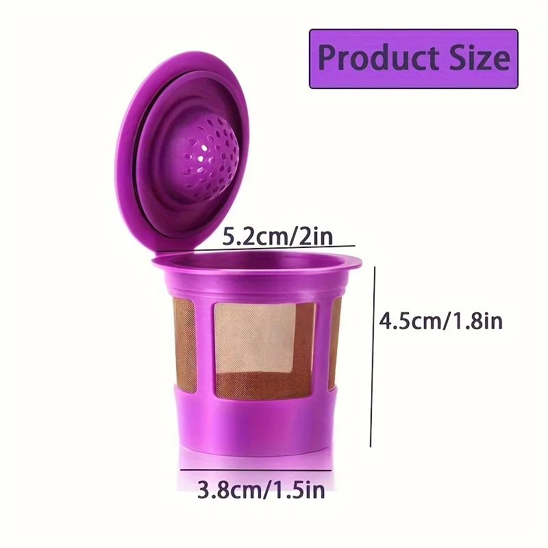 Набор Из 6 Предметов Многоразовые K-cups Фиолетовые Универсальные Для Кофемашин Keurig