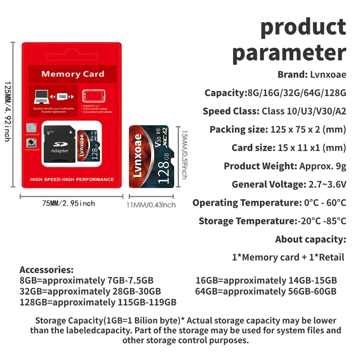 Оригинальная карта памяти SD 128 ГБ Class 10 V30 TF Card 64 ГБ Mini SD Card 32 ГБ 16 ГБ 8 ГБ A2 U3 Высокоскоростная карта памяти для планшета (art.: 3920d0daeec0e) - 3920d0daeec0e