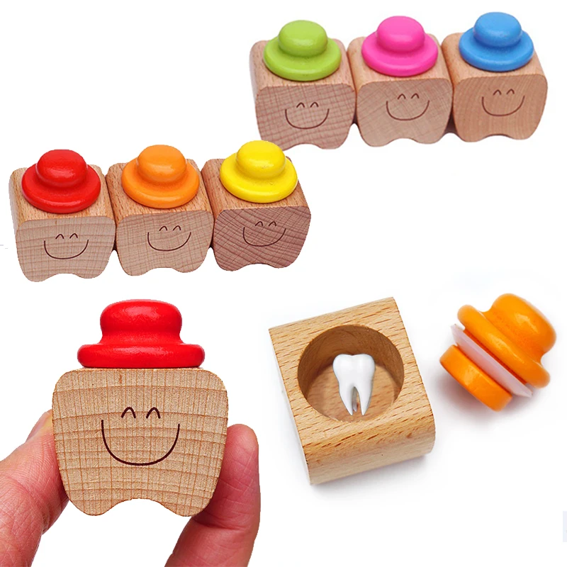 

Cute Wooden Baby Tooth Box Organizer Milk Teeth Storage Collect Deciduous First Teeth Container Kids Gift Saver Baby Souvenirs