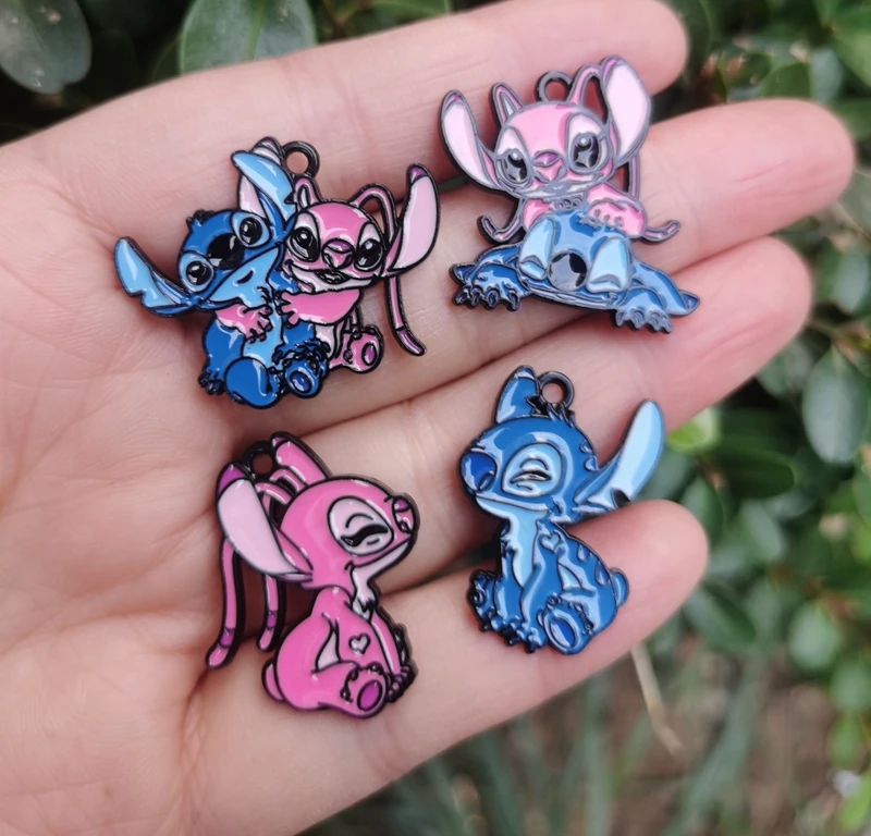 new lot 60pcs Anime cartoon cute Stitch Metal Charm Pendant DIY Jewelry