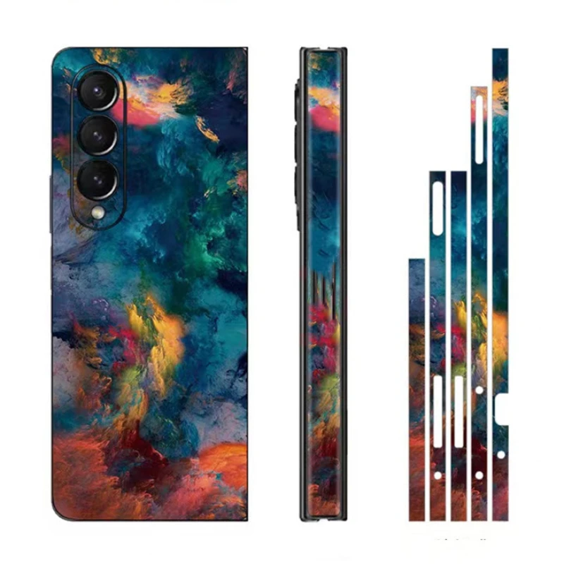 

Dropshipping New! Colorful 3M Skin Sticker For Samsung Galaxy Z Fold 4 3 2 5 Fold4 Back Screen Hing Side 3In1 Protector Film