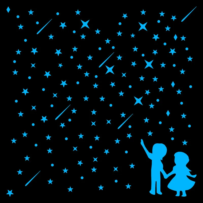 Романтические светящиеся наклейки с изображением метеоритного дождя звездного