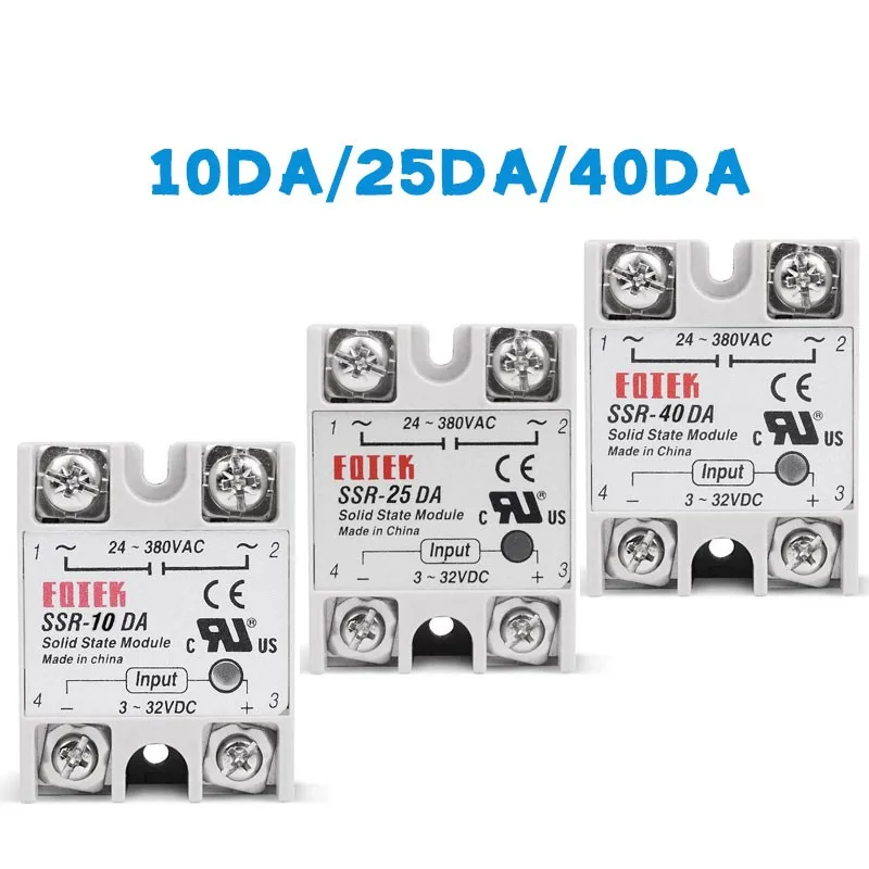 

SSR-25DA SSR-40DA SSR-40AA SSR-40DD SSR 10A 25A 40A 60A 80A 100A DD DA AA Solid State Relay Module for PID Temperature Control