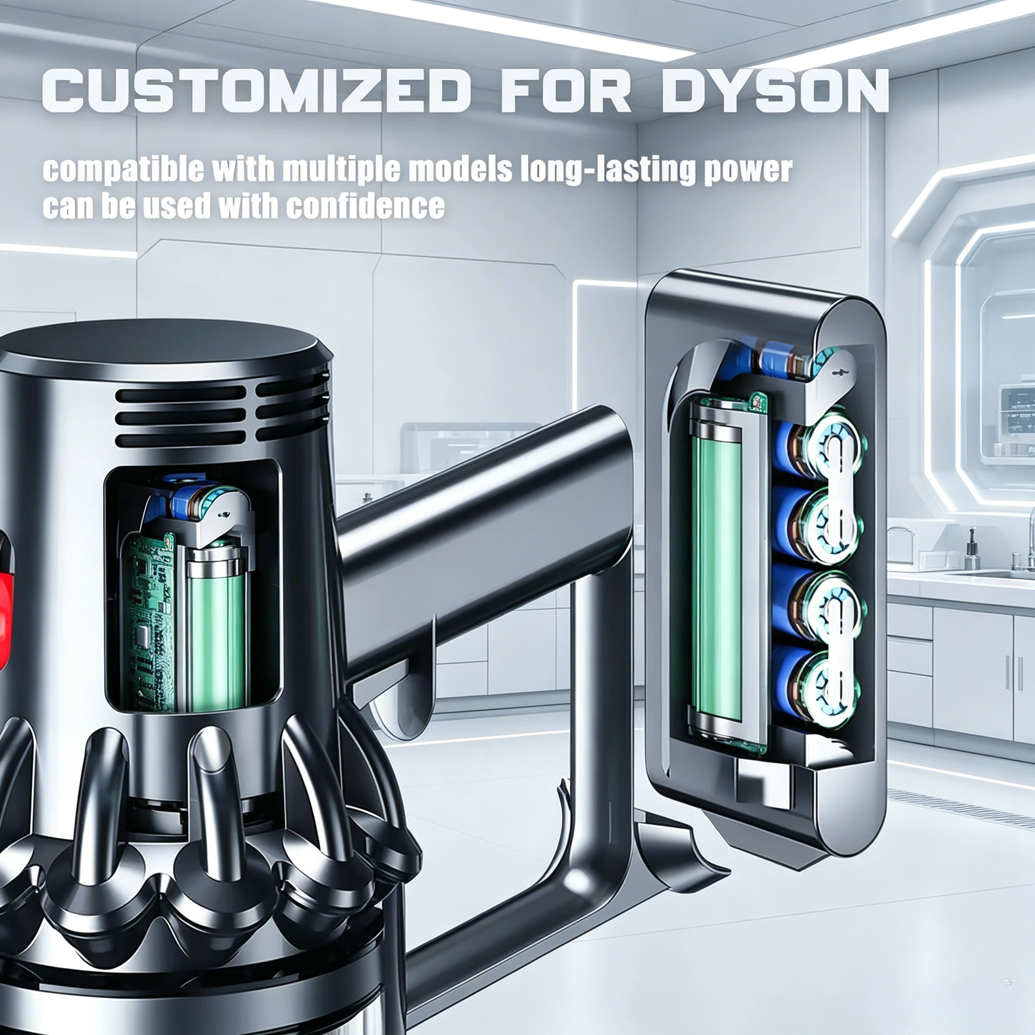 Фото Аккумулятор 21.6V 28000мАч для Dyson, замена для моделей DC62, DC59, DC58, SV03, SV04, SV09, V6 Animal, Motorhead, V6 Slim, V6 Absolute №3