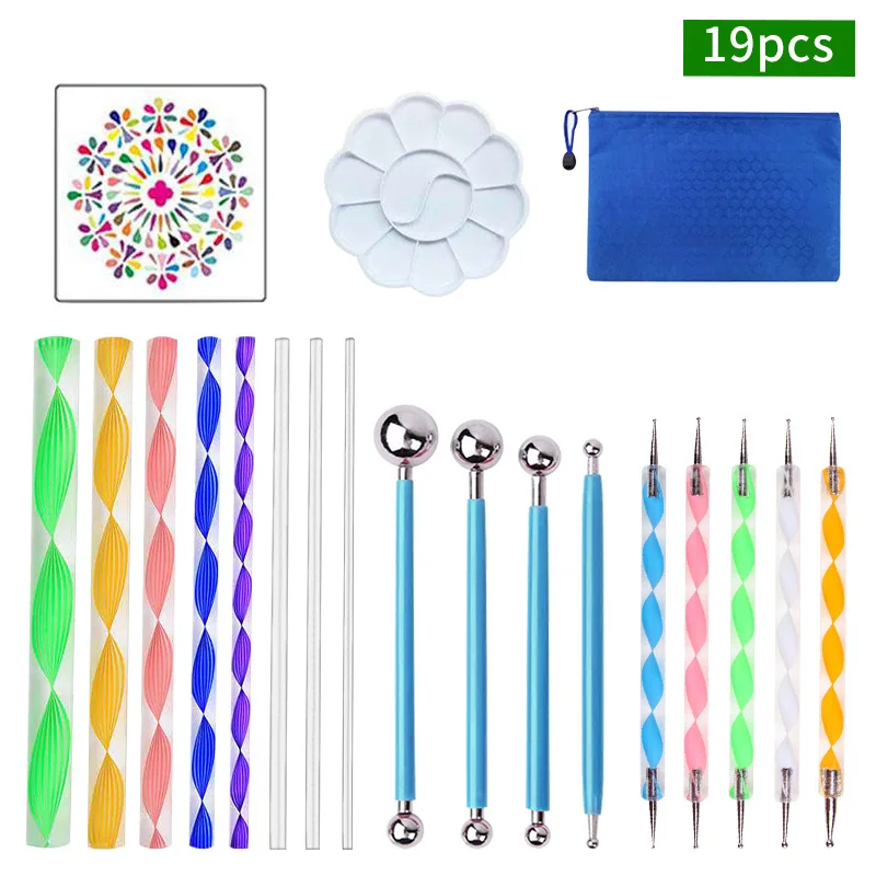 

Dotting Tools Painting Tools Multi-Styles Nail Tool Painting Stencils Drawing Stylus DIY Stone Embossing Drawing Art Kit