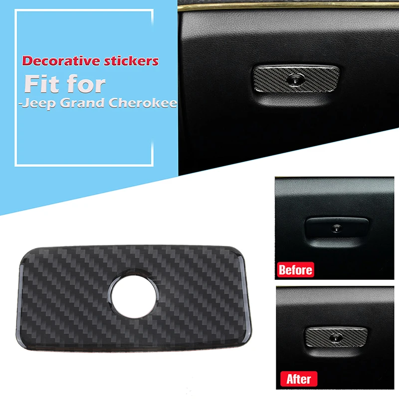 

Car Storage Box Handle Panel Trim Real Carbon Fiber Sticker Fit For Jeep Grand Cherokee 2011-2020 Decorative Strip