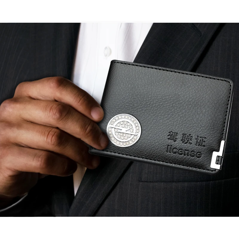 

For Opel Astra J H G K Insignia Corsa B Leather Car Driver License Bag Cover High Capacity Driving Documents Card Credit Holder
