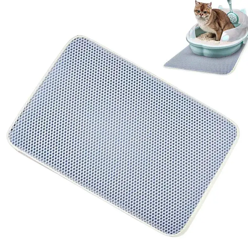 

Litter Cat Box Mat Waretary Cat Litter Mat Urine & Waterproof Honeycomb Double Layer Anti Tracking Cat Mats No Phthalate