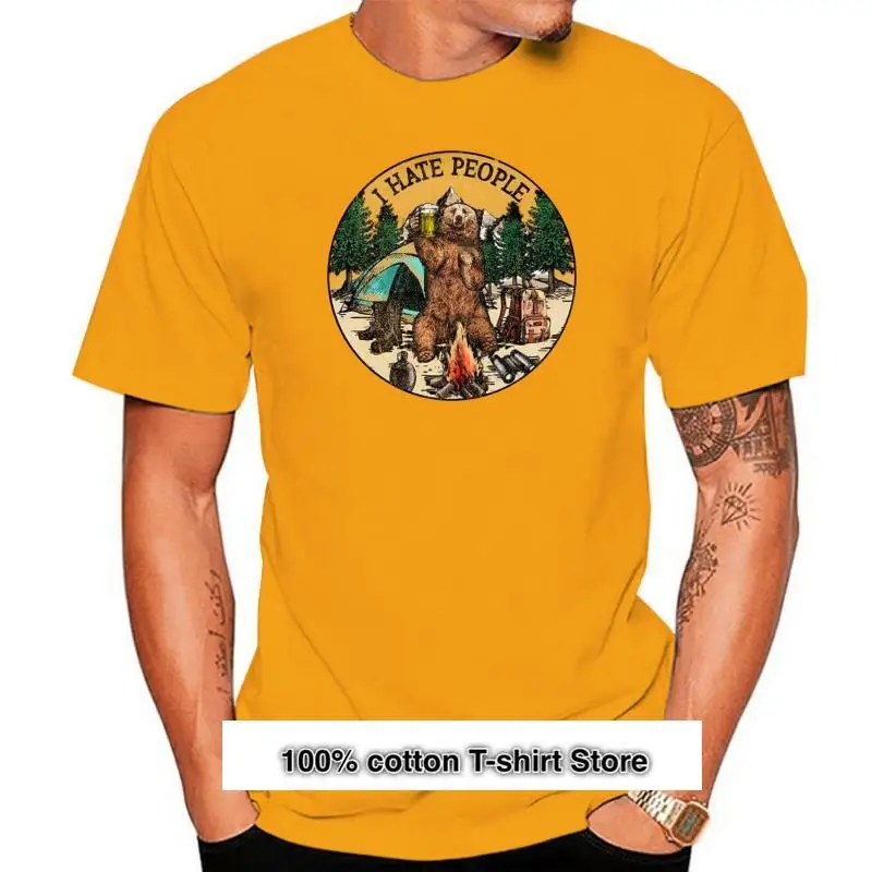 

Camiseta de acampada senderismo I Hate People Bear Beer Campfire Camping