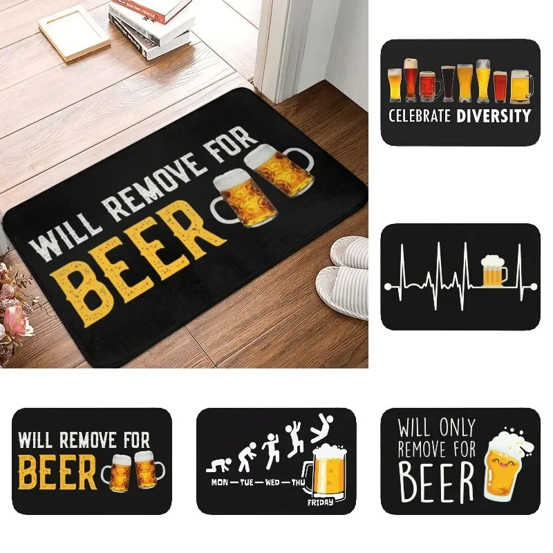 

Drink All Day Start In The Morning Beer Floor Door Bath Kitchen Mats Anti-Slip Outdoor Doormat Living Room Entrance Rug Carpet