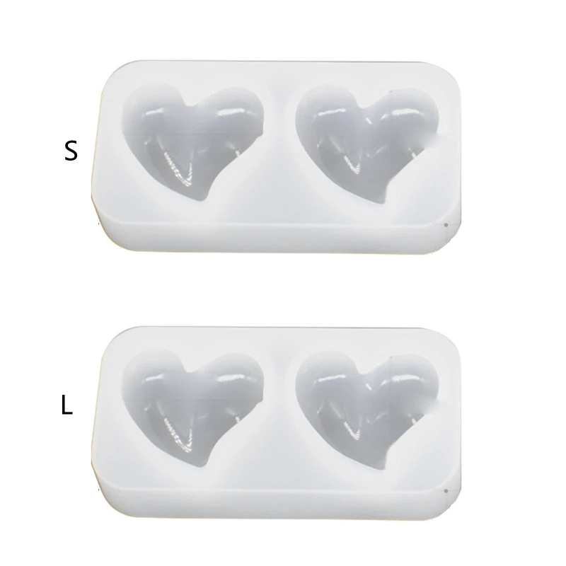 

517F 3D Crooked Peach Heart Silicone Mold Epoxy Resin Jewelry Mold Resin Casting Pendant Mold Suitable for Diy Resin Crafts