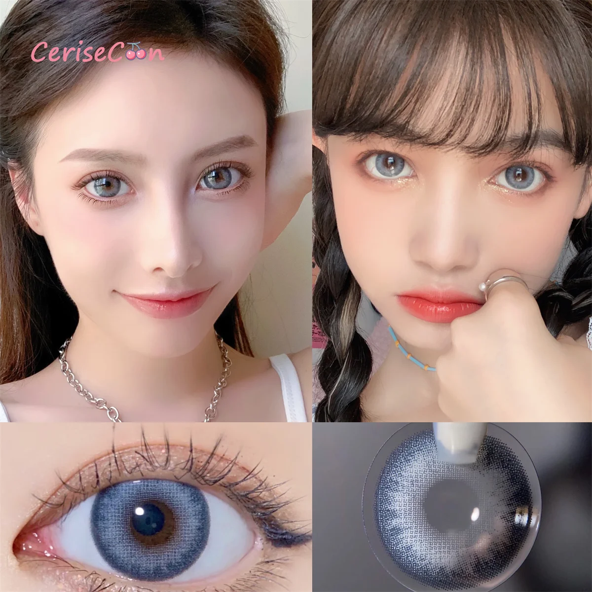 

Ice MINT blue crazy small big beauty pupil Colored Contact Lenses for eyes yearly Natural Myopia prescription degrees