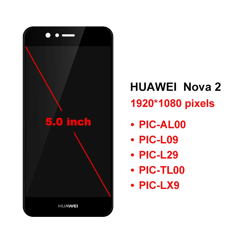 5 0 "для HUAWEI Nova 2 LCD PIC-L29 PIC-L09 дисплей сенсорный экран дигитайзер Запасные части в