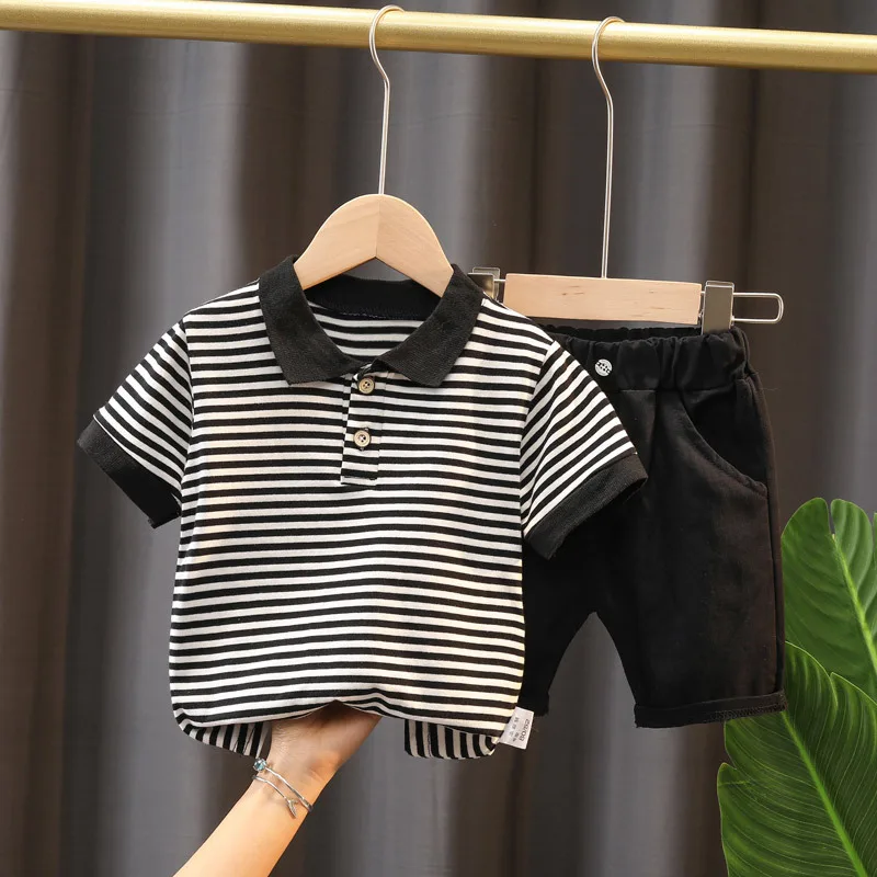 

Children's Boy Set Baby Boys Suit Cotton Summer Casual Outing Clothes Top Shorts 2PCS Clothing Denim Shorts for Infant Kids
