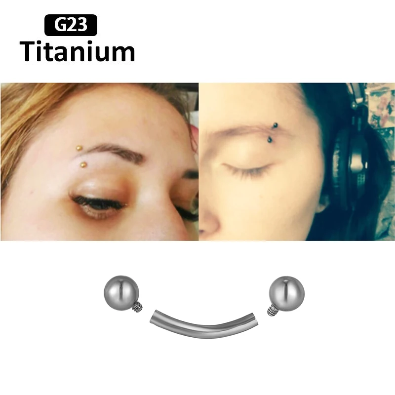 

10ps/lot Titanium Internally Banana Rod Eyebrow Jewelry Nail lip Nail Ear Bone Nail Carries Classic Basic Body Piercing Jewely