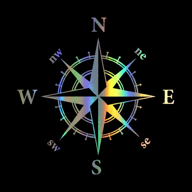 

Автомобильная лазерная наклейка «Горный Компас», Модная наклейка для автомобильного кузова, декоративная наклейка, красочные наклейки на заднее стекло, 15x15 см