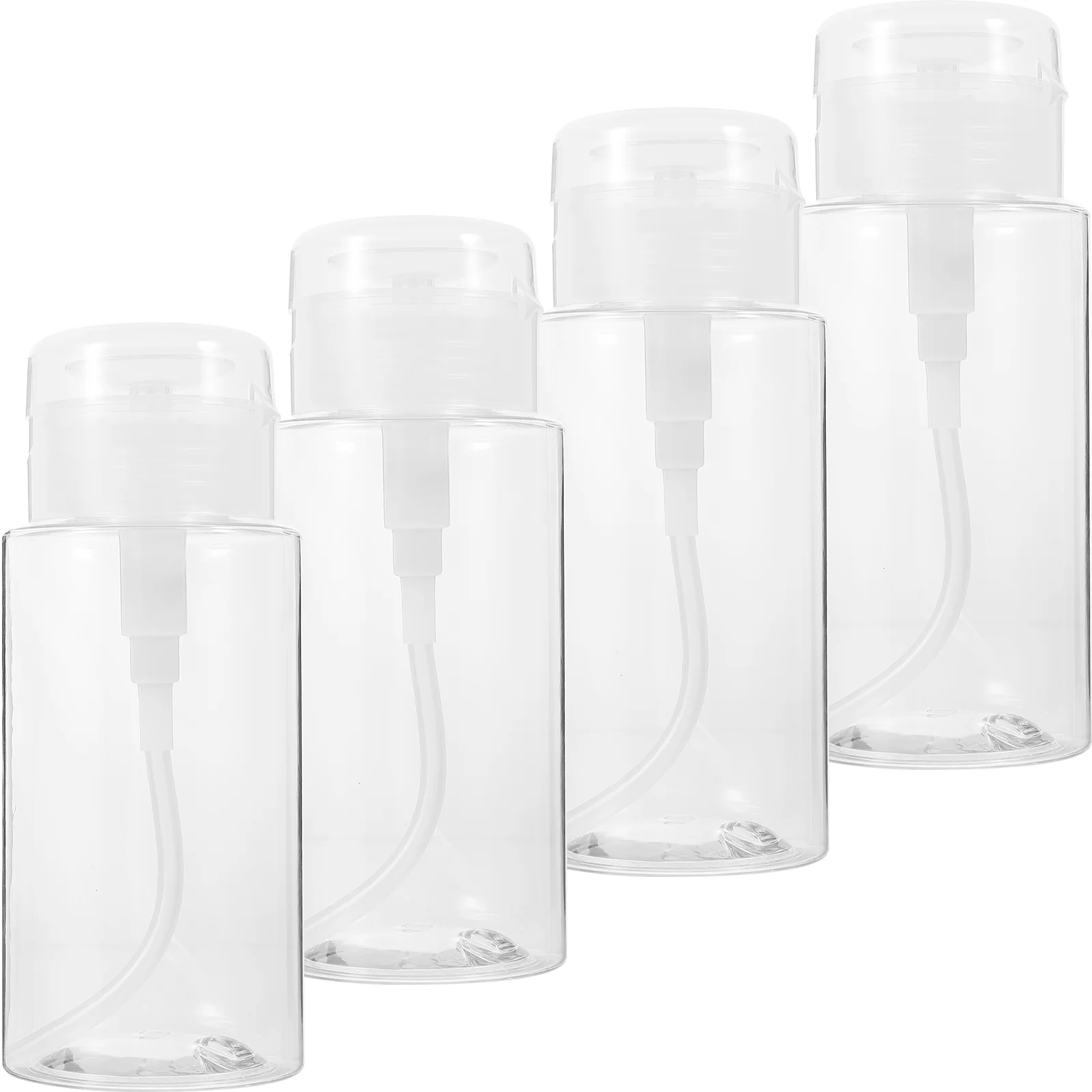 4 Pcs Pump Dispenser Bottle Plastic Go Containers Press Empty Bottles Mini Push Refillable Manicure Supplies
