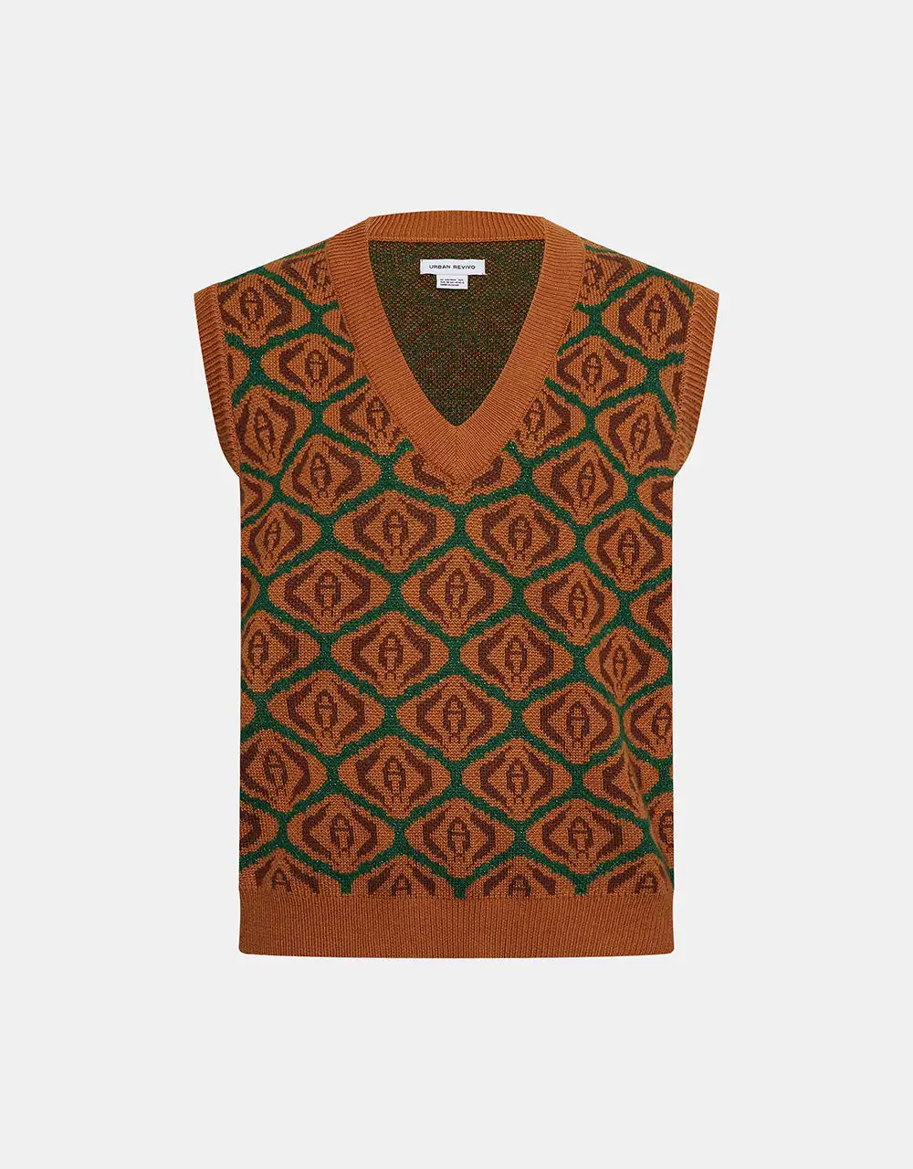 Allover Pattern Retro Sweater Vest