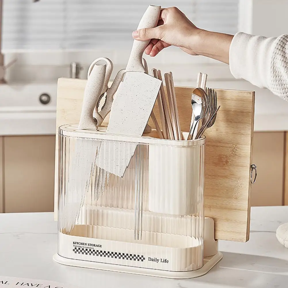 

Practical Chopping Board Organizer Beautiful Shape Plastic Stable Base Cutlery Organizer Household Supplies