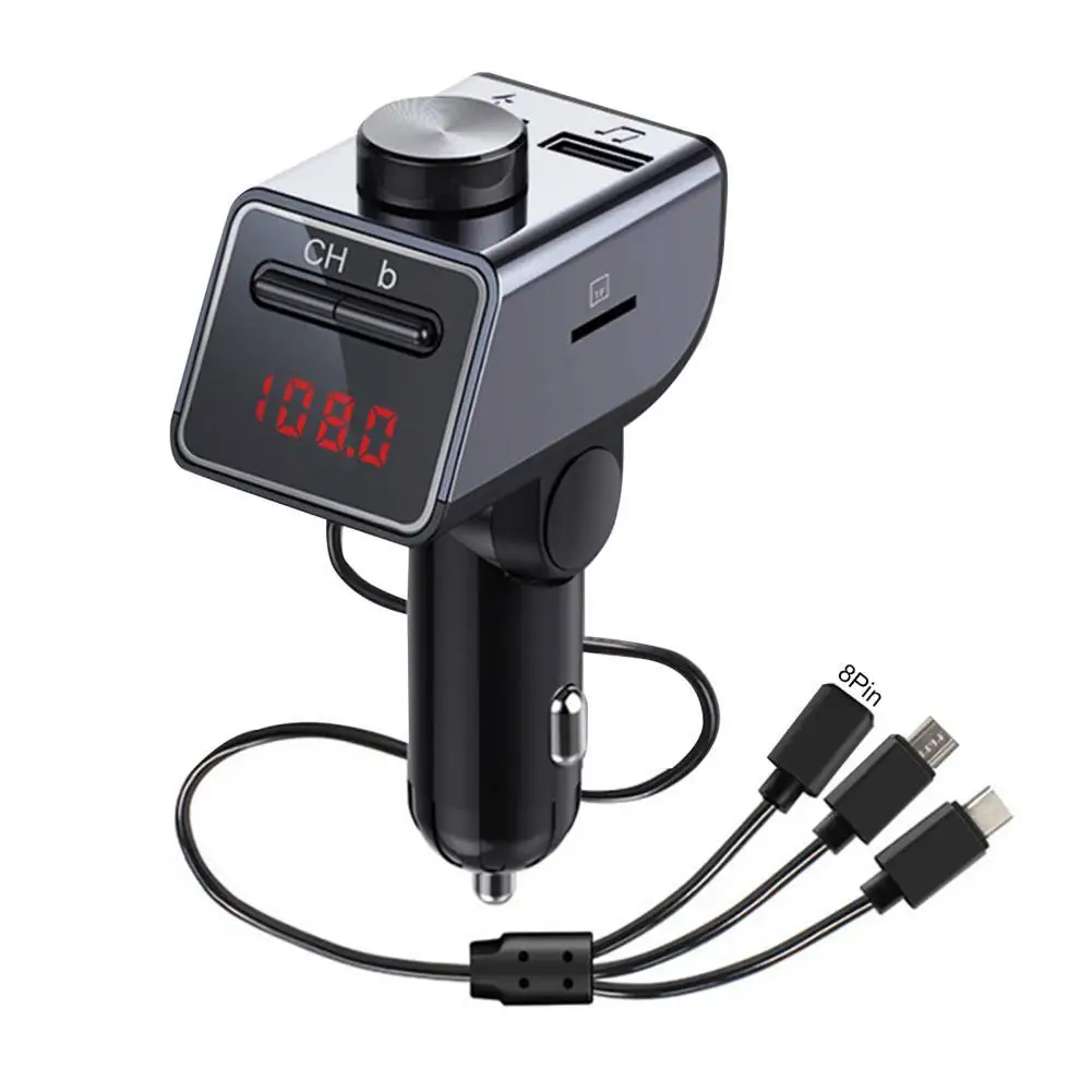 

Bluetooth 5.0 FM Transmitter Car Kit MP3 Modulator Player Wireless Handsfree Audio Receiver Dual USB Fast Charger 3.1A