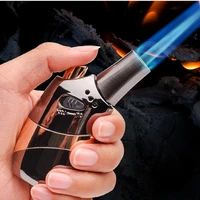 direct flush welding torch inflatable lighters fixed fire cigar pipe metal windproof lighter blue flame kitchen bbq lighter
