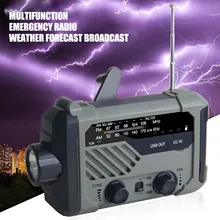 Portable Radio Hand Crank AM FM WB Emergency 3-in-1 Reading Lamp NOAA Emergency Radio Flashlight Solar Charging for Cell Phone