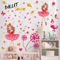 new dandelion flowers flamingo decoration wall sticker background wall living room bedroom creative wall sticker