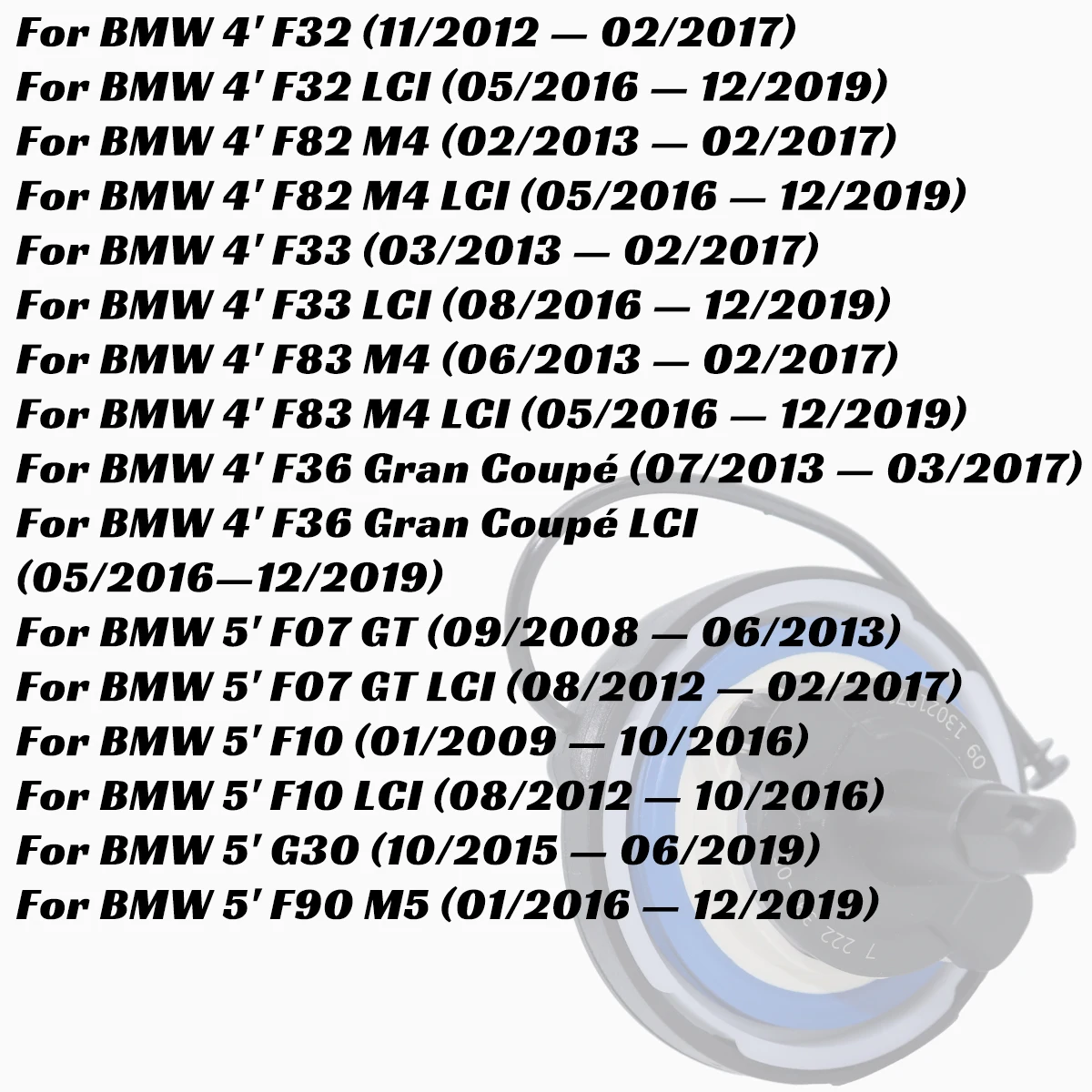 

Крышка заливной горловины топливного бака, модели бензина, заглушка для BMW F32 F82 F33 F83 F36 F07 F10 G30 F90 Mil/двигатель, освещение от утечки газа