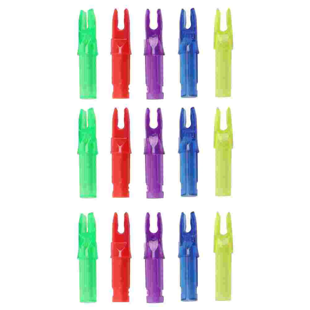 

15 Pcs Shooting Tail Sleeve Plastic Covers Decked An Fittings DIY Arrows Archery Nock Insert