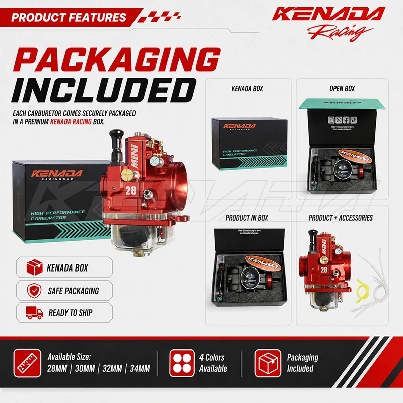Фото Карбюратор KENADA RACING CNC Mini PWK с плоским дросселем и прозрачной чашей 28-34 мм, совместимый с TC/MC/KX/RM/YZ85 KX100/112 RM85L CR85R 85-112 куб. см. №3