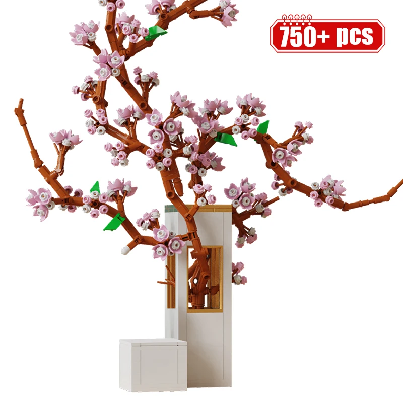 

750PCS City Cherry Blossom Ornament Building Blocks Friends Home Flower Bouquet Decoration Figures Bricks Toys for Kids Gifts