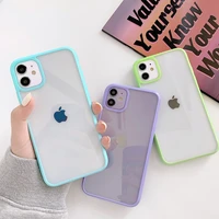 shockproof colorful bumper clear phone case for iphone 13 12 11 pro xr x xs max 8 7 plus se 2020 transparent soft acrylic cover