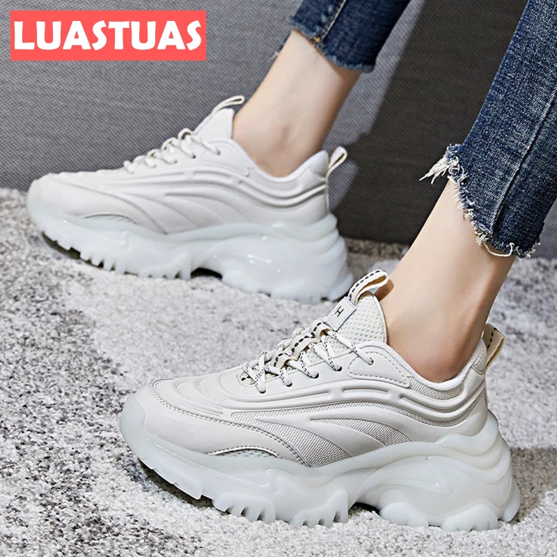 

LuasTuas Sneaker For Women Real Leather Female Shoes 2022 Spring New Arrival Sneaker Outdoor Lady Fashion Footwear Size 35-40