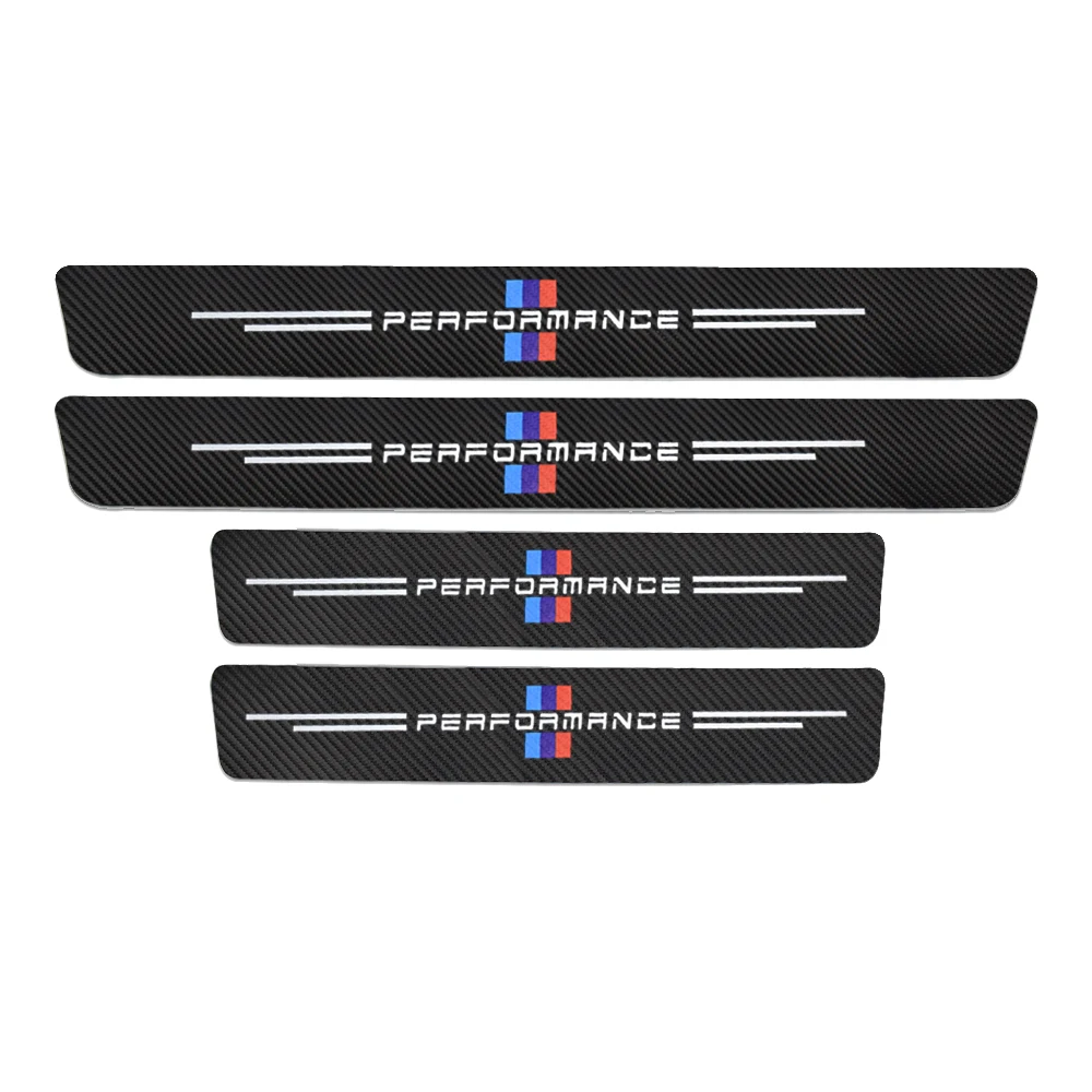 4 шт. Защитная Наклейка на порог двери автомобиля из углеродного волокна для BMW