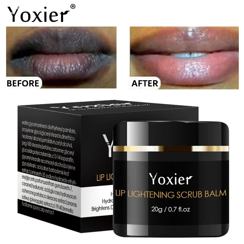 Lip Lightening Scrub Balm Lightens Dark Lips Moisturizing Repair Anti-Aging Brightening Hyaluronic Acid Lip Care 20g